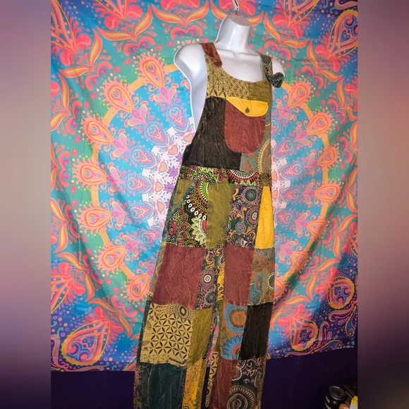 Kathmandu Colorful Patchwork Overalls - Picture 3 of 13